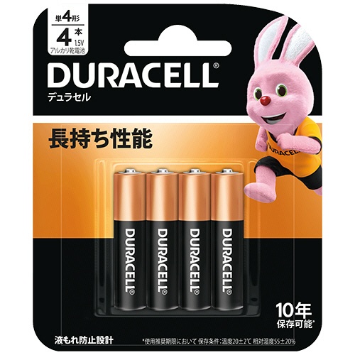 デュラセル　アルカリ乾電池　単４形　ＤＭＡ－Ｔ４－０４　１パック（４本）1