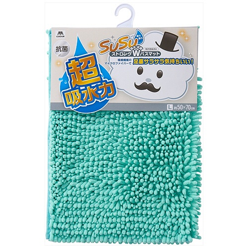 山崎産業　ＳＵＳＵ抗菌ストロングＷ　バスマットＥＣ　Ｌ　約５０×７０ｃｍ　グリーン　１枚2