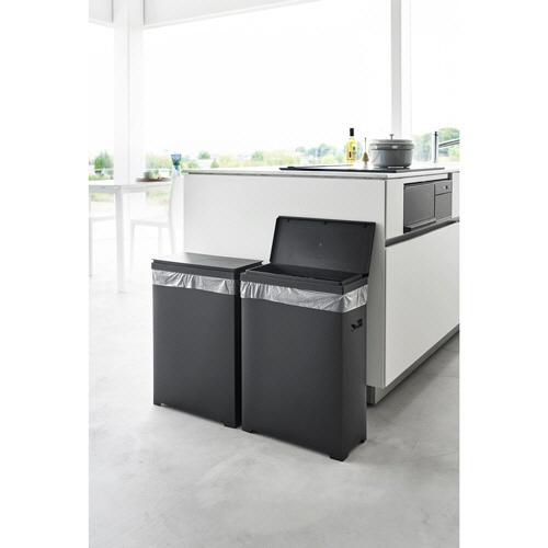 たのめーる】山崎実業 スリム蓋付きゴミ箱 タワー 横開きタイプ