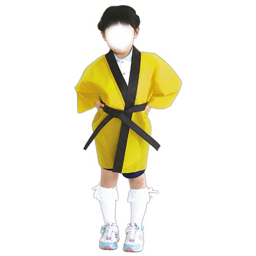アーテック　カラー不織布ハッピ（帯付）　子供用　Ｊサイズ　黄　００１２９０　１着5