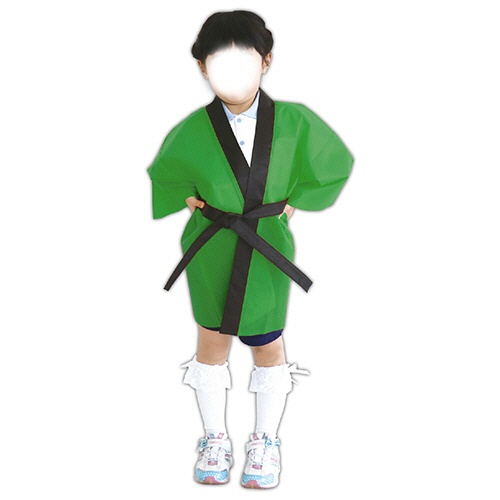 アーテック　カラー不織布ハッピ（帯付）　子供用　Ｊサイズ　緑　００１２９２　１着5