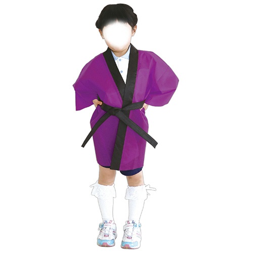 アーテック　カラー不織布ハッピ（帯付）　子供用　Ｊサイズ　紫　００１５００　１着5