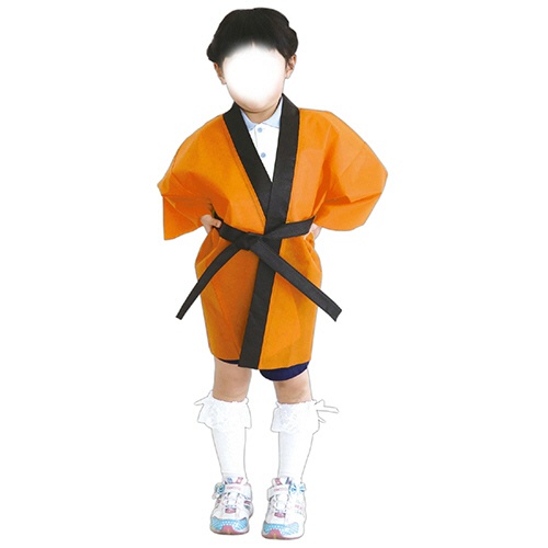 アーテック　カラー不織布ハッピ（帯付）　子供用　Ｊサイズ　オレンジ　００１５２１　１着5