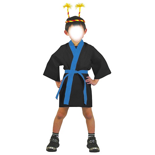アーテック　カラー不織布ハッピ（帯付）　子供用　Ｓサイズ　黒（襟紫）　００４５７５　１着5