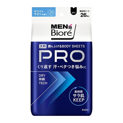 花王　メンズビオレ　顔もふけるボディシートＰＲＯ　ホワイトサボンの香り　１パック（２６枚）1