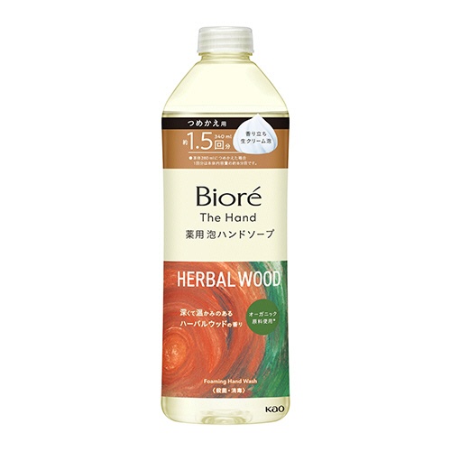 花王　ビオレ　ザ　ハンド　薬用泡ハンドソープ　深くて温かみのあるハーバルウッドの香り　つめかえ用　３４０ｍＬ　１本1