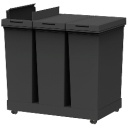 アスベル　棚下で使えるプッシュダストボックス３分別ワゴン　（２０Ｌ×３個）