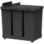 アスベル　棚下で使えるプッシュダストボックス３分別ワゴン　（２０Ｌ×３個）