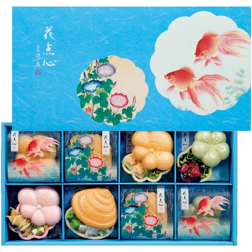 東京国立近代美術館　限定ギフト　京洛　辻が花　金魚二匹・朝顔　京野菜お吸物・お茶漬最中詰合せ　【三越のお中元】　１セット2