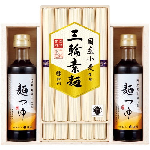 池利　日本の素材を使った三輪素麺・麺つゆ詰合せ　【三越のお中元】　１セット1