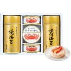 三越　国産紅ずわいがに缶詰・三越伊勢丹　有明初摘み　御海苔詰合せ　【三越のお中元】　１セット