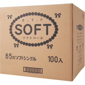 太洋紙業　トイレットペーパー　ソフトパール　シングル　芯あり　６５ｍ　１ケース（１００ロール）2