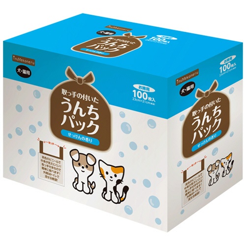 ペットライブラリー　ｉｎｕｎｅｋｏｎｅｒｕ　取っ手の付いたうんちパック　ＩＮＮ－０４９　１箱（１００枚）1