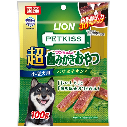 ライオン　ＰＥＴＫＩＳＳ　ワンちゃんの超歯みがきおやつ　ベジポテサンド　１００ｇ　１パック1