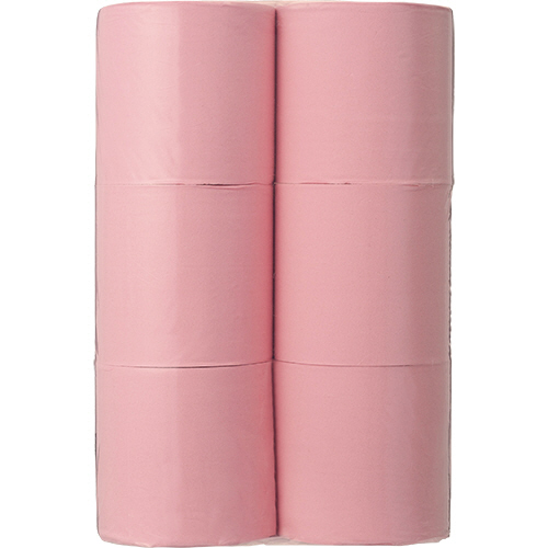 たのめーる Tanosee トイレットペーパー パック包装 シングル 芯なし 130m ピンク 1ケース 24ロール 6ロール 4パック の通販