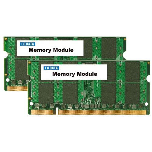 【クリックで詳細表示】アイオーデータ PC2-5300 DDR2 667MHz 200Pin SDRAM S.O.DIMM 2GB×2枚組 SDX667-H2GX2 1箱 SDX667-H2GX2