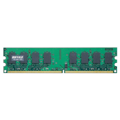 【クリックで詳細表示】バッファロー PC2-5300 DDR2 667MHz 240Pin SDRAM DIMM 1GB D2/667-S1G 1枚 D2/667-S1G