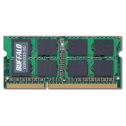 【クリックで詳細表示】バッファロー PC3-10600 DDR3 1333MHz 204Pin SDRAM S.O.DIMM 2GB D3N1333-2G 1枚 D3N1333-2G