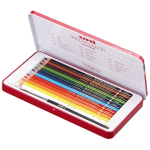 三菱鉛筆　水彩色鉛筆　ユニウォーターカラー　１２色（各色１本）　ＵＷＣ１２Ｃ　１パック2