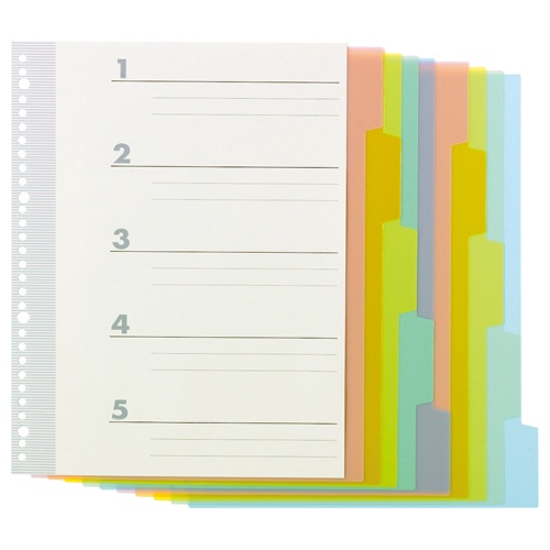 ＴＡＮＯＳＥＥ　インデックス（ＰＰ）　Ａ４タテ　２・４・３０穴　５山２組　１パック1