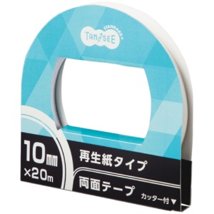ＴＡＮＯＳＥＥ　再生紙両面テープ　カッター付　１０ｍｍ×２０ｍ　１巻1