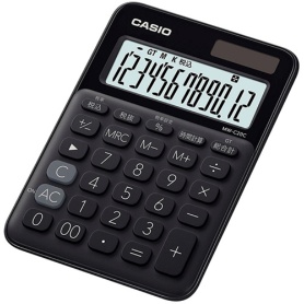 カシオ　カラフル電卓　ミニジャストタイプ　１２桁　ブラック　ＭＷ－Ｃ２０Ｃ－ＢＫ－Ｎ　１台