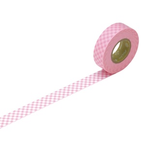 ニチバン　プチジョア　マスキングテープ　１５ｍｍ×１８ｍ　ギンガムチェック（ピンク）　ＰＪＭＴ－１５Ｓ００４　１巻2