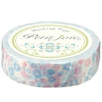 ニチバン　プチジョア　マスキングテープ　１５ｍｍ×１８ｍ　花とミツバチ（ピンク×ブルー）　ＰＪＭＴ－１５Ｓ０４５　１巻