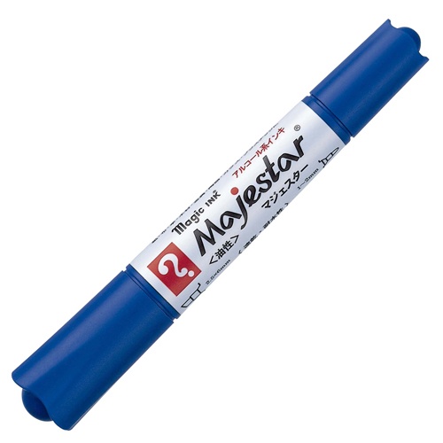 寺西化学　油性マーカー　マジックインキ　マジェスター　太字＋細字　青　ＭＭＪ５０－Ｔ３　１本1