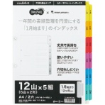 ＴＡＮＯＳＥＥ　ラミネートタブダブルインデックス　Ａ４タテ　２穴　１２山