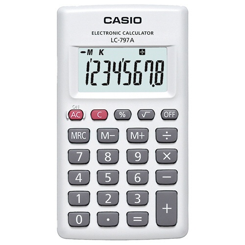カシオ　スタンダード電卓　８桁　カードタイプ　ＬＣ－７９７Ａ－Ｎ　１台1