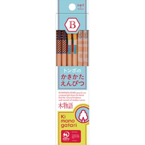 トンボ鉛筆　かきかた鉛筆　Ｆ　木物語　Ｂ　ケース色：水色　ＫＢ－ＫＦ０１－Ｂ　１ダース（１２本）1