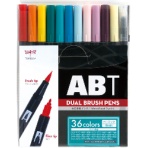 トンボ鉛筆　水性マーカー　デュアルブラッシュペン　ＡＢＴ　３６色（各色１本）　ベーシック　ＡＢ－Ｔ３６ＣＢＡ　１パック
