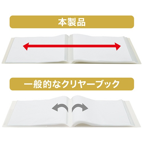 リヒトラブ　Ｍｕｔｕａｌ　クリヤーブック　Ａ４タテ　４０ポケット　背幅２１ｍｍ　アイボリー　Ｎ－２４０１－１６　１冊3
