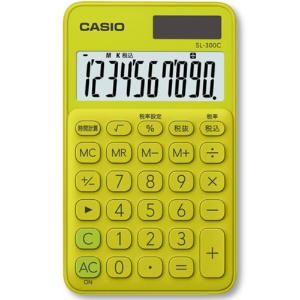 カシオ　カラフル電卓　１０桁　手帳タイプ　ライムグリーン　ＳＬ－３００Ｃ－ＹＧ－Ｎ　１台1