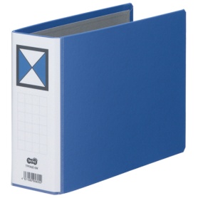 ＴＡＮＯＳＥＥ　両開きパイプ式ファイル　Ａ５ヨコ　５００枚収容　５０ｍｍとじ　背幅６６ｍｍ　青　１冊