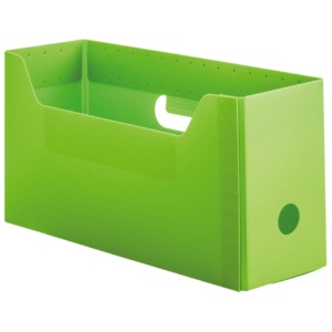 ＴＡＮＯＳＥＥ　ＰＰ製ボックスファイル（組み立て式）　Ａ４ヨコ　ショートサイズ　背幅１０３ｍｍ　グリーン　１個1