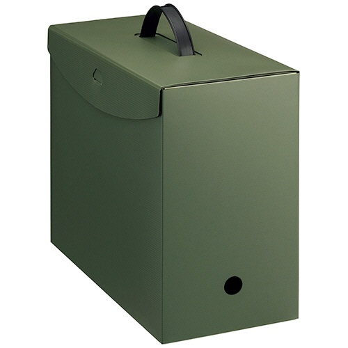 ライオン事務器　ボックスファイル　スマフィ　Ａ４　フタ・取っ手付き　背幅１５２ｍｍ　モスグリーン　ＢＦ－４２Ｓ　１個1