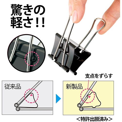 プラス　ダブルクリップ　エアかる　超特大　ブラック　ＣＰ－１０４ＡＫ　１箱（１０個）4