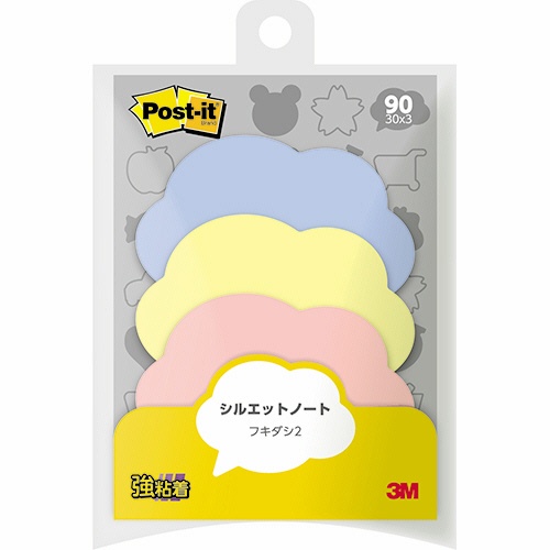３Ｍ　ポスト・イット　シルエットノート　強粘着タイプ　フキダシ２　３色　ＳＳＳ－ＦＫＲ２　１パック（３冊）1
