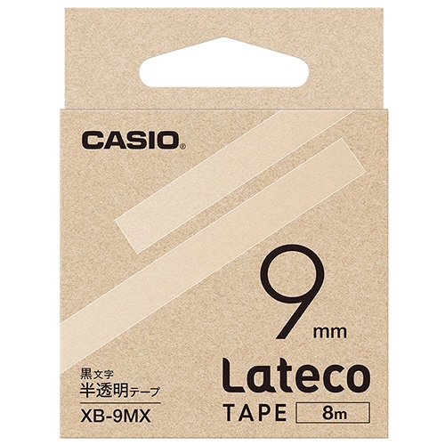 カシオ　ラテコ　詰替用テープ　９ｍｍ×８ｍ　半透明／黒文字　ＸＢ－９ＭＸ　１個1