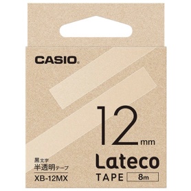 カシオ　ラテコ　詰替用テープ　１２ｍｍ×８ｍ　半透明／黒文字　ＸＢ－１２ＭＸ　１個