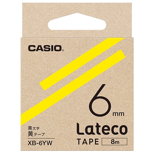 カシオ　ラテコ　詰替用テープ　６ｍｍ×８ｍ　黄／黒文字　ＸＢ－６ＹＷ　１個1