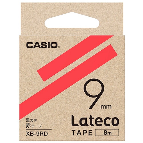 カシオ　ラテコ　詰替用テープ　９ｍｍ×８ｍ　赤／黒文字　ＸＢ－９ＲＤ　１個1