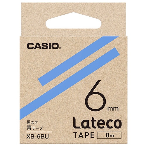 カシオ　ラテコ　詰替用テープ　６ｍｍ×８ｍ　青／黒文字　ＸＢ－６ＢＵ　１個1