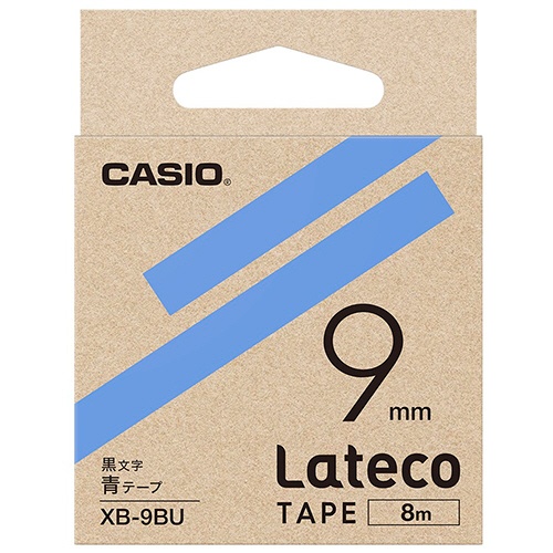 カシオ　ラテコ　詰替用テープ　９ｍｍ×８ｍ　青／黒文字　ＸＢ－９ＢＵ　１個1
