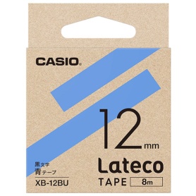 カシオ　ラテコ　詰替用テープ　１２ｍｍ×８ｍ　青／黒文字　ＸＢ－１２ＢＵ　１個