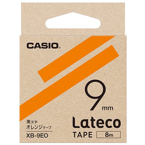 カシオ　ラテコ　詰替用テープ　９ｍｍ×８ｍ　オレンジ／黒文字　ＸＢ－９ＥＯ　１個1