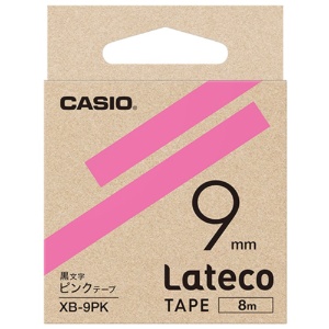 カシオ　ラテコ　詰替用テープ　９ｍｍ×８ｍ　ピンク／黒文字　ＸＢ－９ＰＫ　１個1