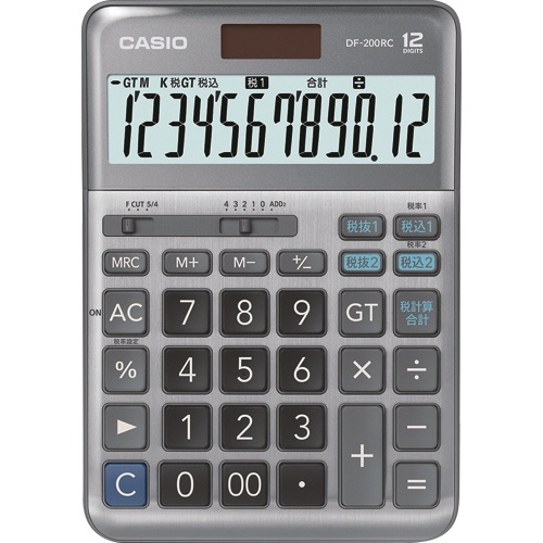 カシオ　軽減税率電卓　１２桁　デスクタイプ　ＤＦ－２００ＲＣ－Ｎ　１台1